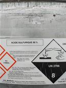 ACIDE SULFURIQUE 50% EN IBC/GRV DE 1000L SOIT 1400KG A DEPOTER