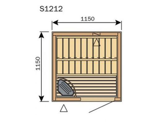 SAUNA VARIANT LINE AVEC DECORATION INTERIEUR FORMULA 1.15X1.15 HARVIA