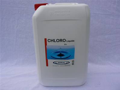 CHLOROLIQUIDE EN 25 KG 20 L 13.5% CHLORE + ANTITARTRE