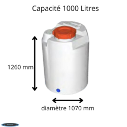 RESERVOIR PE 1000L TRANSPARENT GRADUE SYCLOPE