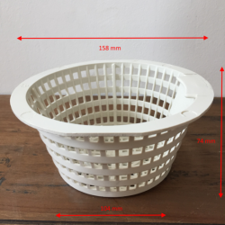 PANIER DE SKIMMER HYDROTOOLS Øhaut 158 mm - Øbas 104 mm - haut 74 mm