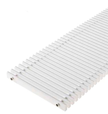 GRILLE DE GOULOTTE PERPENDICULAIRE ENROULABLE LARG 220MM BLANCHE