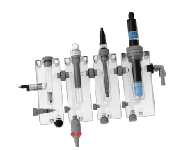 CHAMBRE DE MESURE PMMA/PVC 4T SONDES T° V PH ET CL DEB PNP 10M