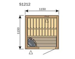 SAUNA VARIANT LINE AVEC DECORATION INTERIEUR FORMULA 1.15X1.15 HARVIA